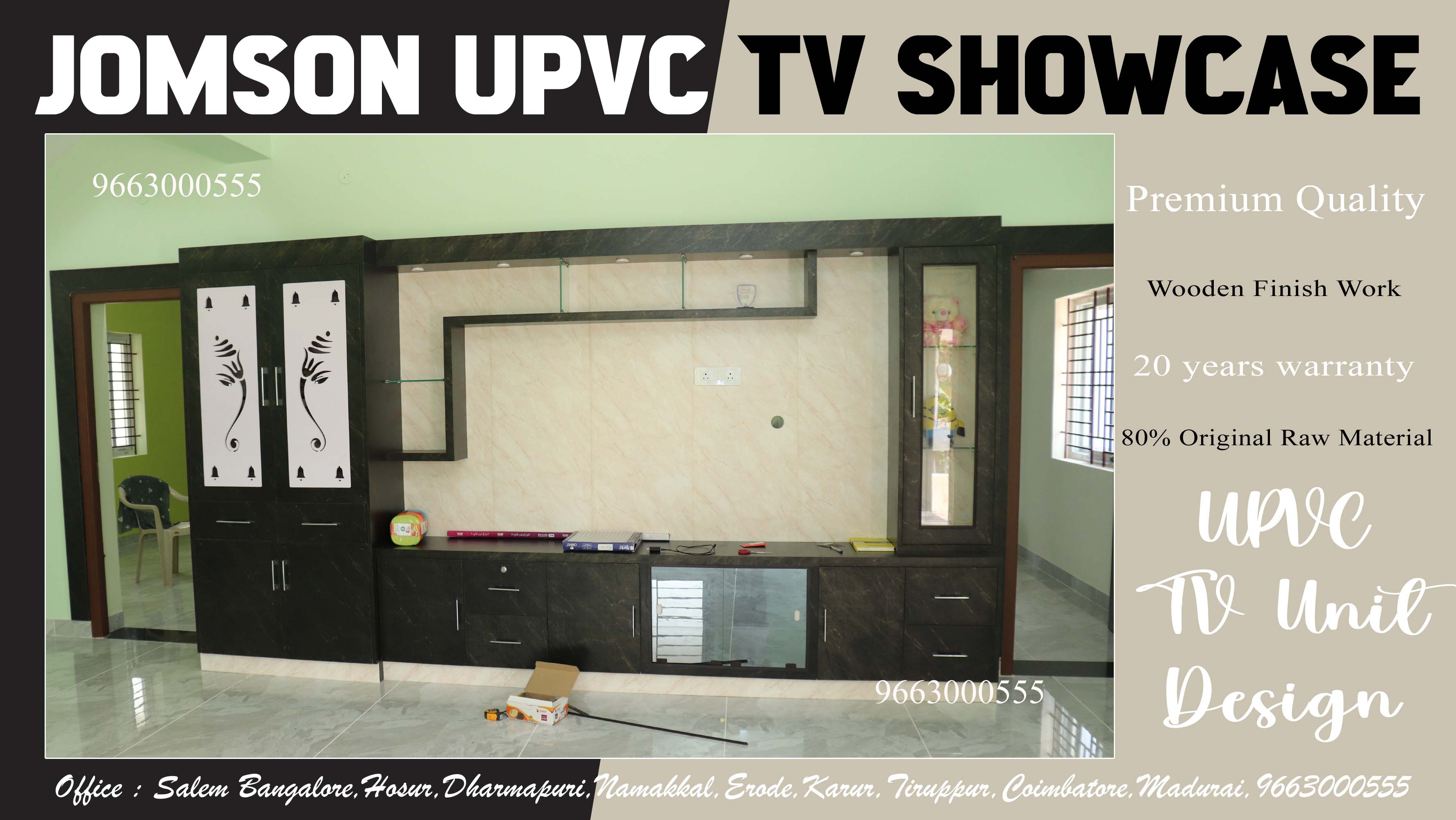 upvc tv showcase design